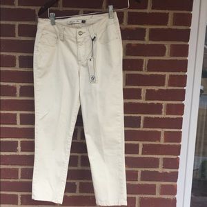 Christopher blue cream denim Capri
